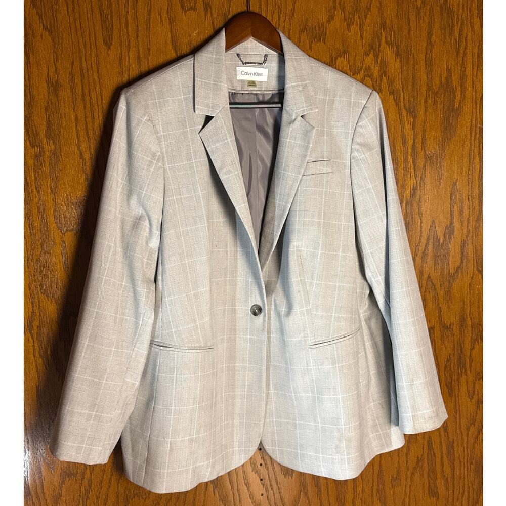 Calvin Klein Tan Plaid Blazer Women’s Size 20W